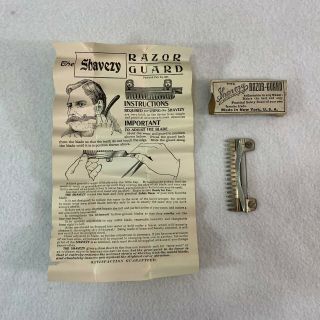 Vintage Shavezy Razor Guard W Box And Instructions Straight Razor Accesssory