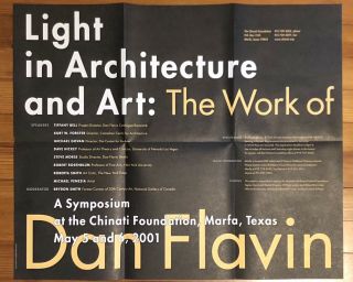 Chinati Foundation Conference Poster 2001: Light In Architecture And Art: Flavin