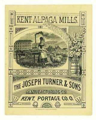Kent Alpaca Mills Portage County Ohio 1880 