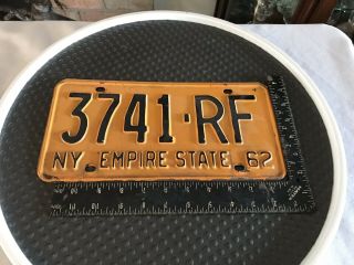 Antique York 1962 License Plate Pair Empire State Vintage Car Rat Rod Tags