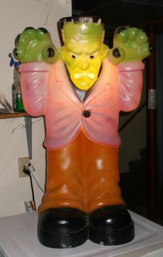 Vintage Halloween Plastic Blow Mold Frankenstein 36 " Lighted