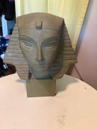 Rare Fred Press Mid Century Modern Egyptian Head Sculpture Pharaoh