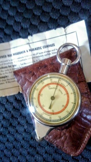 Vintage Map Measure Tool & Compass Germany