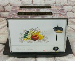 Vintage Mid Century Modern Toastmaster 2 Slice Toaster Fruit And Chrome Mcm 60s