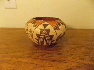 Antique Native American Acoma Pueblo Hand Coiled Design Pot 6 - 1/4 "