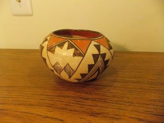 Antique Native American Acoma Pueblo Hand Coiled Design Pot 6 - 1/4 