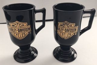 Harley Davidson Black Coffee Glasses Mugs Motorcycle Soda Beer Wine Sturgess Hog