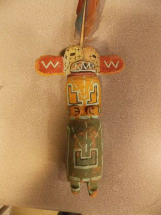 Antique Early 1900 Wooden Carved Painted Kachina Doll Wow