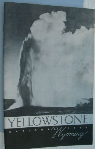 Vintage 1939 Wyoming Travel Brochure Booklet - Yellowstone National Park