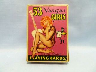 Vintage Vargas Girls Playing Cards 53,  1 Risque Pin - Ups Complete W/box 1950s