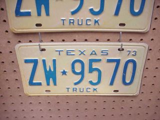 1973 TRUCK TEXAS LICENSE PLATE - PLATES PAIR OR SET OLD STOCK REPLACEMENTS 3