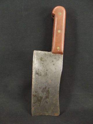 Antique Hand Forged Meat Cleaver Large Old Butcher Knife Vintage Farm Handmade