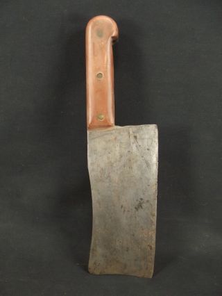 antique HAND FORGED meat cleaver large OLD BUTCHER KNIFE vintage farm HANDMADE 2