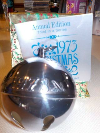 Wallace Silver Plated Sleigh Bell 1973 With Box And Insert Card
