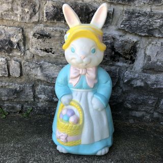 Vtg 34 " Empire Mrs Bunny Rabbit Easter Blow Mold Light Up Yard Lawn Art Spring