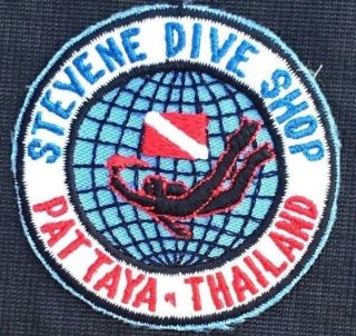 Stevene Dive Shop Pattaya Thailand Souvenir Jacket Patch - Padi Logo Scuba Diver