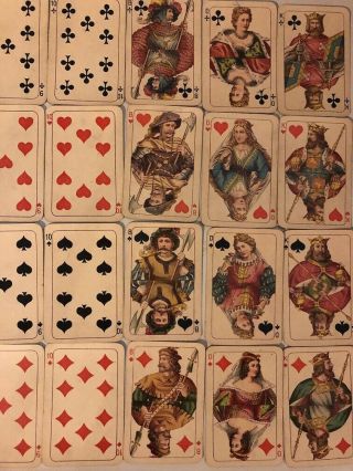 ANTIQUE PLAYING CARDS Historic German Coloured Swiss Cantons - Ludwig Wüst 1800 ' s 4