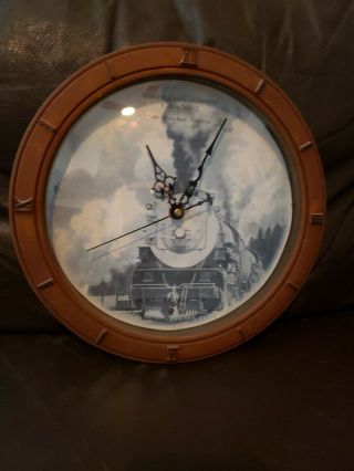 Rustic Time Train Wall Clock With Hourly Locomotive Train Sounds