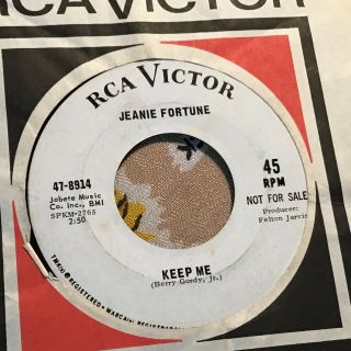 45 Rpm Jeanie Fortune Rca Victor Dj 8914 Keep Me / Angry Eyes Soul Vg,
