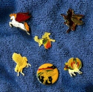 Six Vintage,  Novelty Pegasus Pins