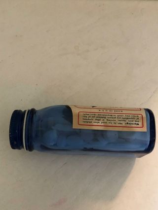 Vintage Drug Store Pharmacy Phillips Milk of Magnesia Blue Bottle w/pills 3