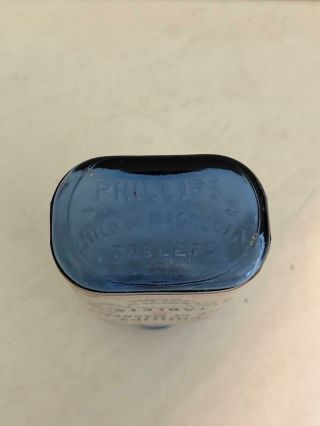 Vintage Drug Store Pharmacy Phillips Milk of Magnesia Blue Bottle w/pills 5