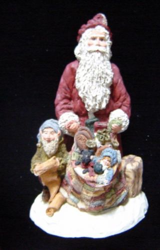 Vintage 1987 Signed June Mckenna Santa Claus With Elf Hand Painted 3957/4000