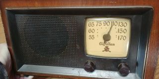 Gilfillan Model 56b Am Tube Radio Vintage Sears & Roebuck Face & Wood Old