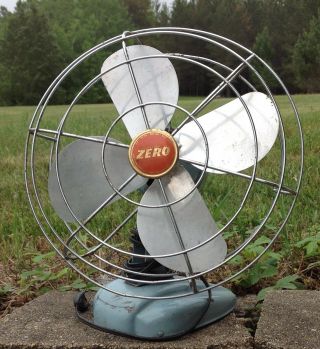 Vintage Electric Fan Zero 1265r Oscillating Industrial Wall Table Mount