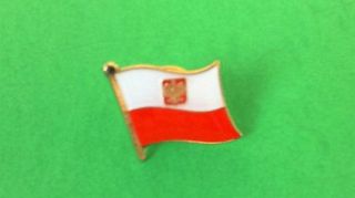 Poland Polish Flag Pin Badge Tie Tack Lapel Slavic Eastern European Europe 2