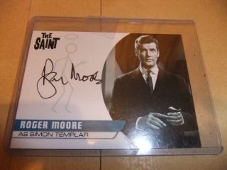 Roger Moore The Saint Autograph Card Rm2 Unstoppable Itc James Bond Persuaders