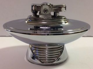 Vintage 1954 To 1956 Ronson Tempo Chrome Plated Table Lighter