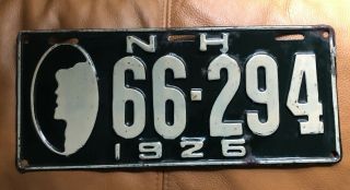 Nh Old Man License Plate Hampshire 1926 Number Rare 5 Digit Scarce Ex Cond