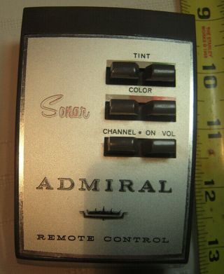 Vintage Television Remote: Admiral Sonar Ca.  1967