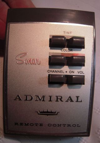 Vintage Television Remote: Admiral Sonar ca.  1967 5