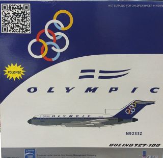 Inflight 200 Olympic Boding 727 - 100 Scale 1:200 Die - Cast N9233z Art No.  :if721021