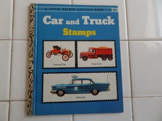 Car And Truck Stamps,  A Little Golden Book,  1957 (vintage Children 