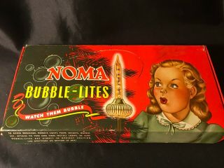 Vintage Noma Bubble Lights String Of 9 Plus Extra Clips Bulbs Work