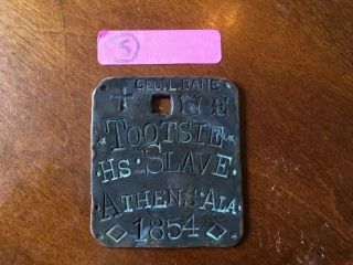 1854 (ala) Slave Market Tag/identification (a5)