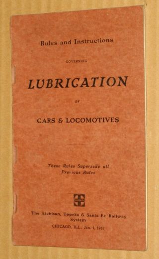 Vintage 1917 Cars & Locomotives Lubrication Rules & Instructions Booklet