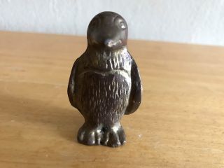Vintage 2 - 3/8 " Solid Brass Penguin Figure Paper Weight Paperweight Over 5 Oz.