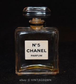 Vintage Chanel No.  5 Parfume 1/2 Oz Perfume Crystal Bottle 15 Ml - Empty