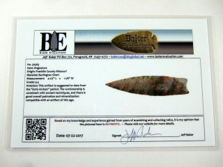 Fine 4 1/2 inch Missouri Angostura Point with Arrowheads Artifacts 7
