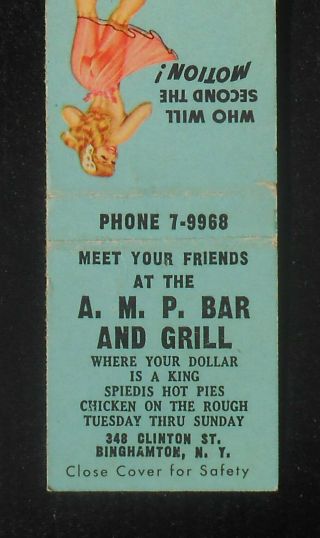 1950s A.  M.  P.  Bar And Grill Chicken In The Rough Sexy Pinup Binghamton Ny Mb