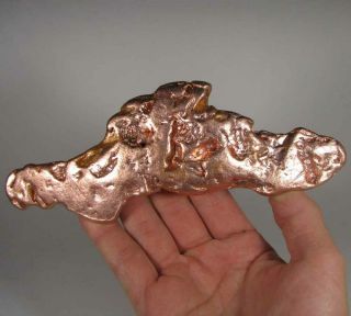 7.  4 " Native Copper Nugget - Keweenaw Peninsula,  Michigan - 1.  2 Lbs.