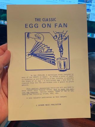 The Classic Egg On Fan Supreme Magic Edwin 1983 Magician Tricks