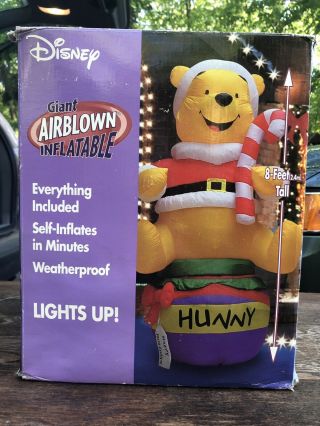 Disney Huge 8’ Winnie The Pooh Airblown Inflatable Holiday Lawn Decoration