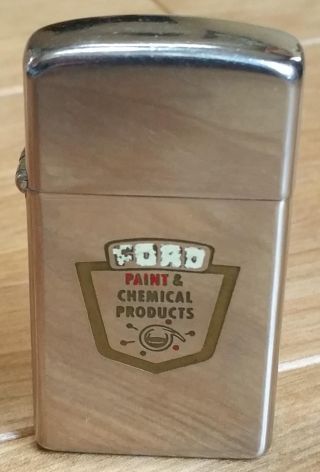 1963 Ford Motor Co Paint Chemical Div Zippo Slim Lighter