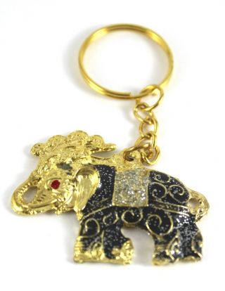 Thailand Elephant Blowing From The Trunk Glitter Keychain Gifts & Souvenirs