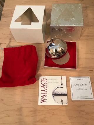 Wallace Silversmiths Christmas Sleigh Bell Ornament 2000 30th Annual
